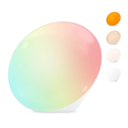 LASTAR Sun Lamp 10000 Lux Sunlight Lamp with 4 Color Temperatures 5 Brightness 1H Timer 12 RGB Colors Touch Control with Memory Function